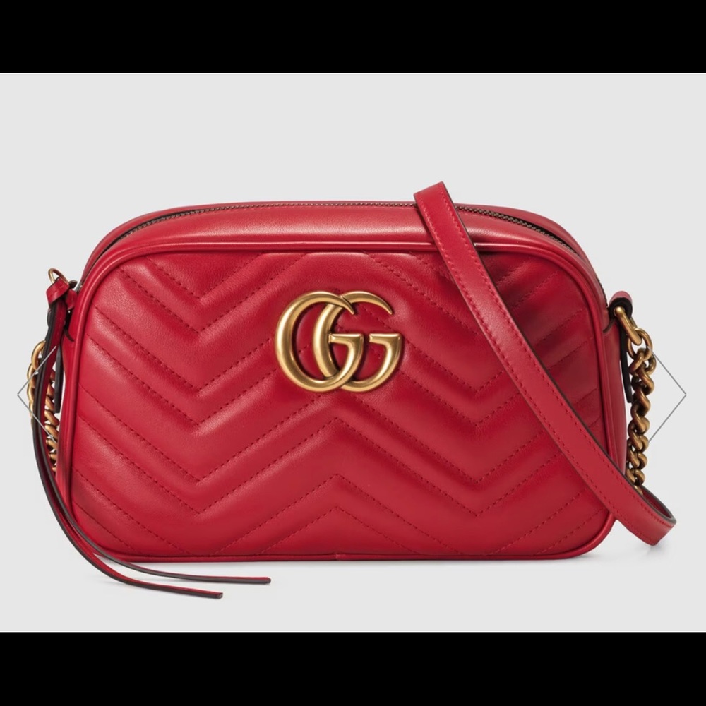 Authentic Gucci Marmont small matelassé shoulder bag